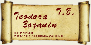 Teodora Božanin vizit kartica